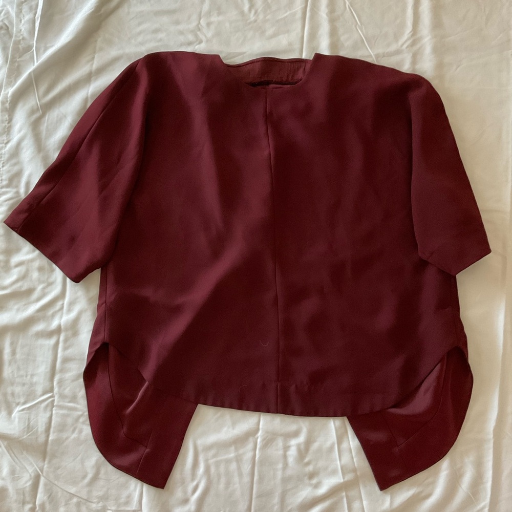 Banana Republic Red Asymmetrical Boxy Blouse